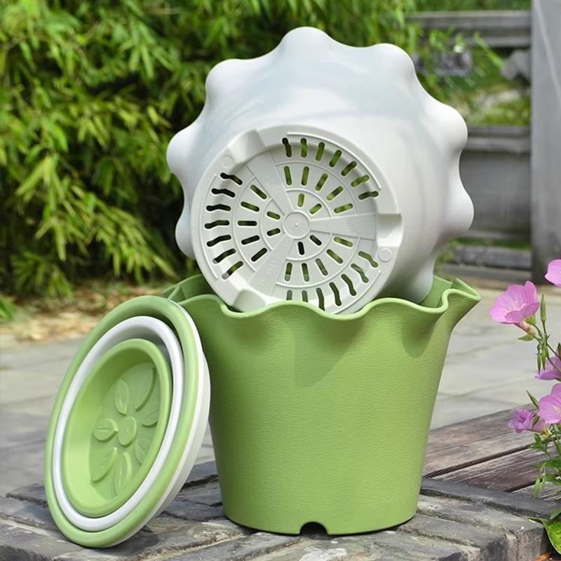 1PC Resin Not Easily Broken Elegant Flowers Durable Long-lasting Practical DIY Lotus Leaf Edge Flowerpot Living Room