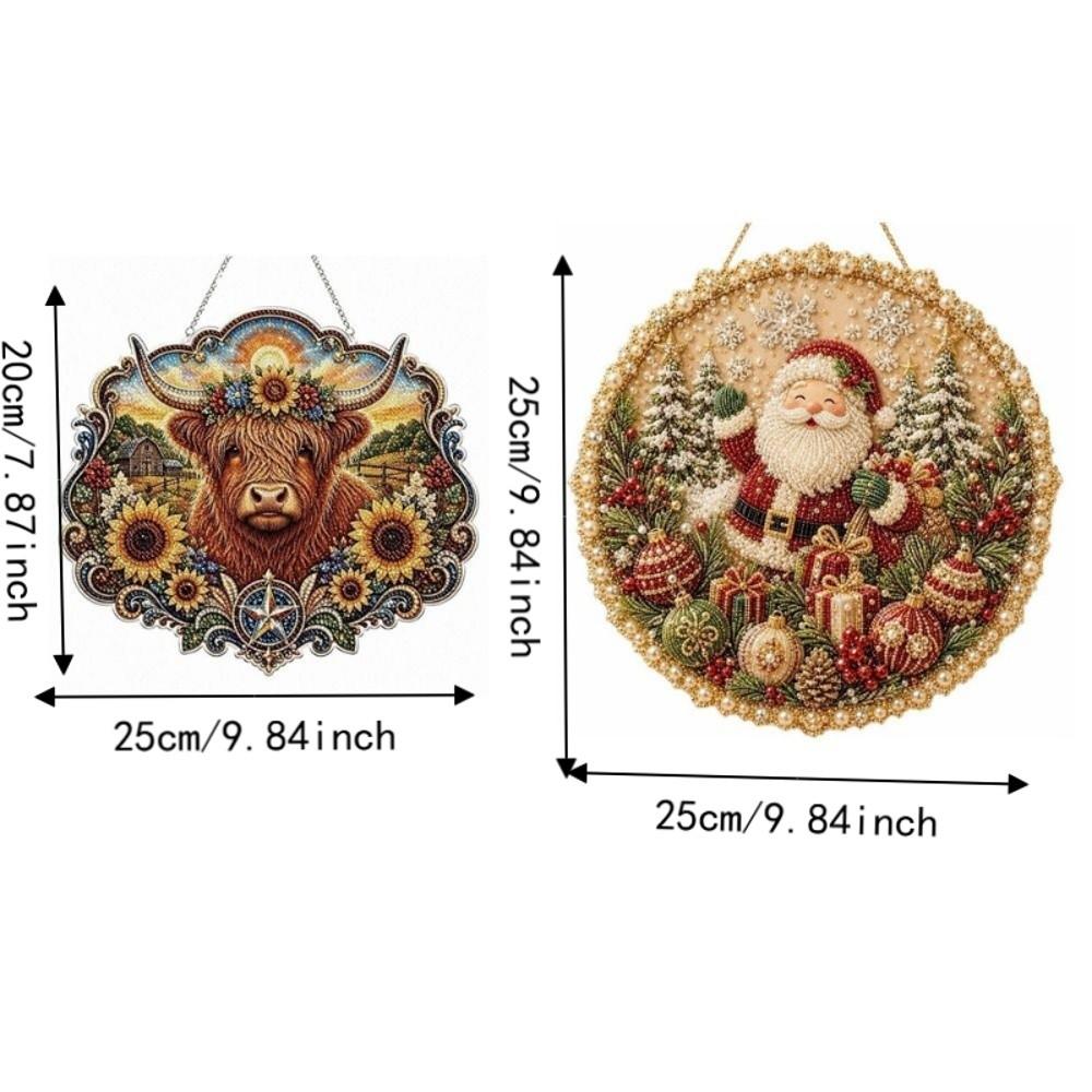 2D Flat DIY Pearl Painting Kit Pumpkin Christmas Hanging Decoration  Door Decoration