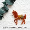 New Design Running Horse Brooch Brown Brooch Pins Jewelry Zodiac Animal Badge  Women