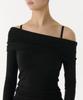 MUSINSA STANDARD WOMAN Women'S Tencel Turn Down Off-Shoulder Long Sleeve T-Shirt [Black]