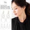 LOKUMI Made in Cubic Nickel Earrings, Hypoallergenic, Japan, Drop, Long, Bijou, Hook, Zirconia, Women's, Simple, Large, Swinging, Popular, Office,