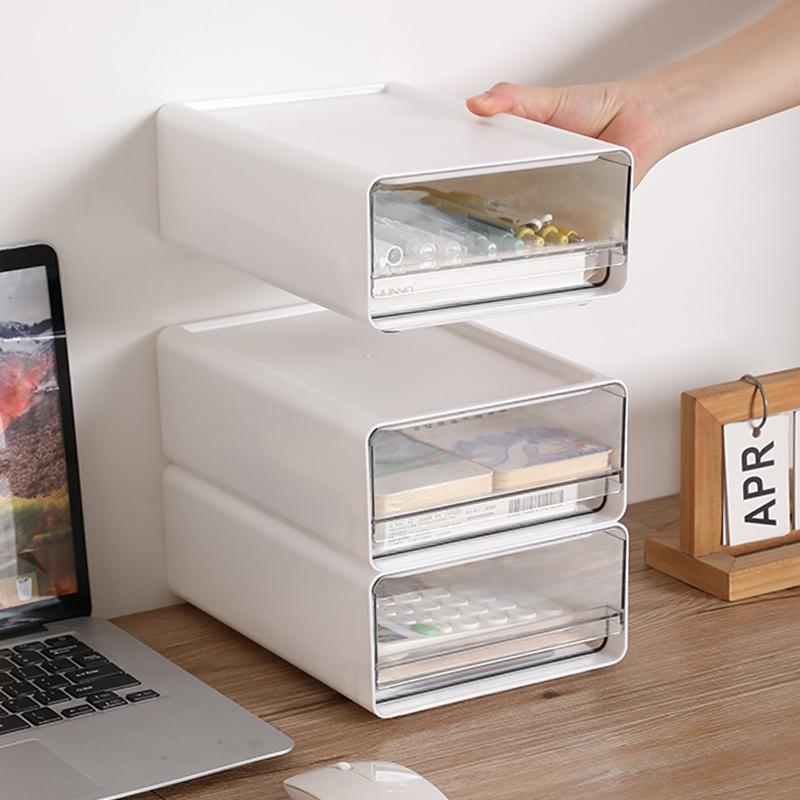 2/3pcs Office Table Clear Storage Boxes Drawer Type Office Workstation A4 File Organizer Storage Box Study Stack Storage Cabinet