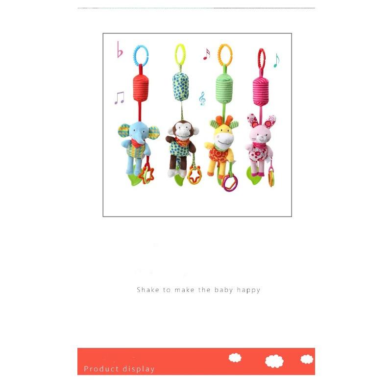 Baby Rattles Mobiles Cartoon Animal Bell Toy Newborn Baby Rattle Hanging Plush Lovely 0-24 Months Teether Toys Christmas Gift