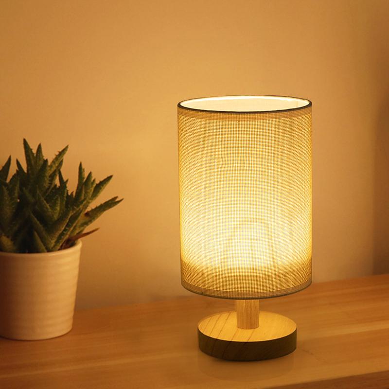 Usb Bedside Lamp Night Lights Table Lamp With Cylinder Lamp Shade For Bedroom Bedside Lamp Study Dormitory Led Night Light