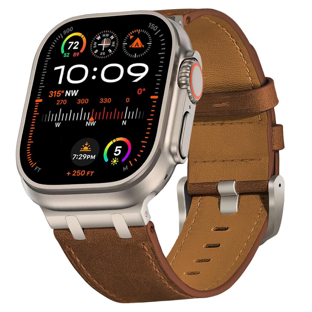 Leather Band for Apple Watch Ultra 2 49mm Series 10 46mm Luxury Strap Sports Bracelet for iWatch 10 9 8 7 6 5 4 SE Ultra 44 45mm