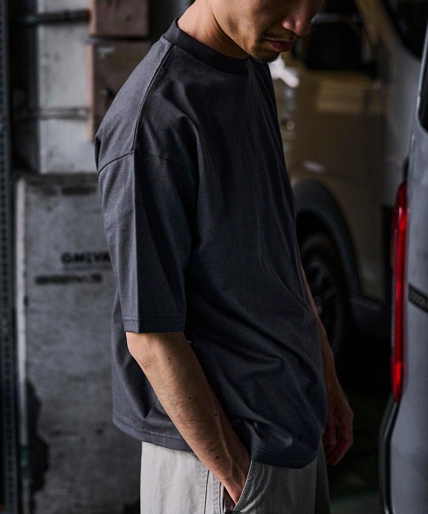 GORDON MILLER Men's Short Sleeve Stand Up T-Shirt, Size M, Gray, 32605