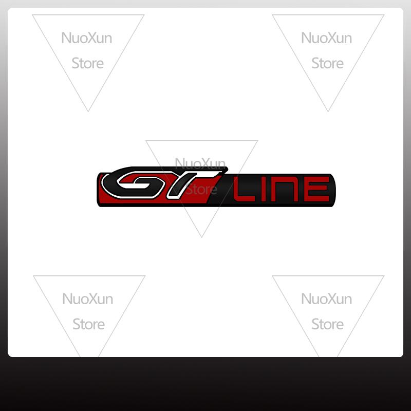 1x GT LINE Car Grille Badge Sticker For Citroen Peugeot 2008 208 3008 308 RCZr 206 207 Dacia Logo Metal Trunk Emblem Accessories ENH5