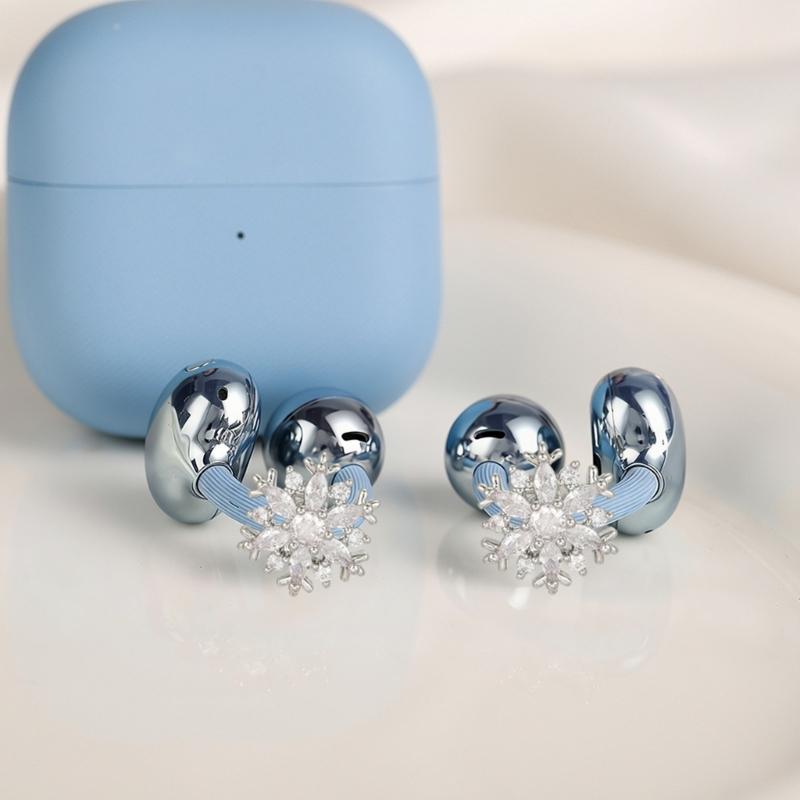 Design Fiocco di Neve Zirconi Scintillanti Fibbie per Cuffie Clip su Gancio per Orecchio Accessorio Per Cuffie FreeClip 1 2 Ornamento