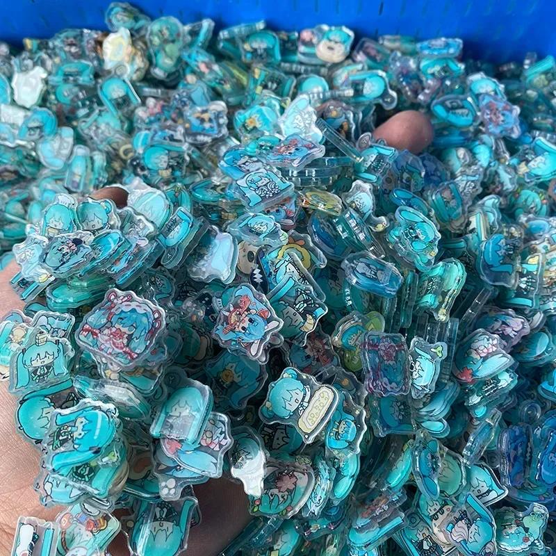 120 sztuk Anime Hatsune Miku 2,4 cm Akrylowy Wisiorek Kawaii Akrylowa Naszywka Ręcznie Robione Akcesoria DIY Breloczek Klips PP Naszywka Zabawki dla Dzieci