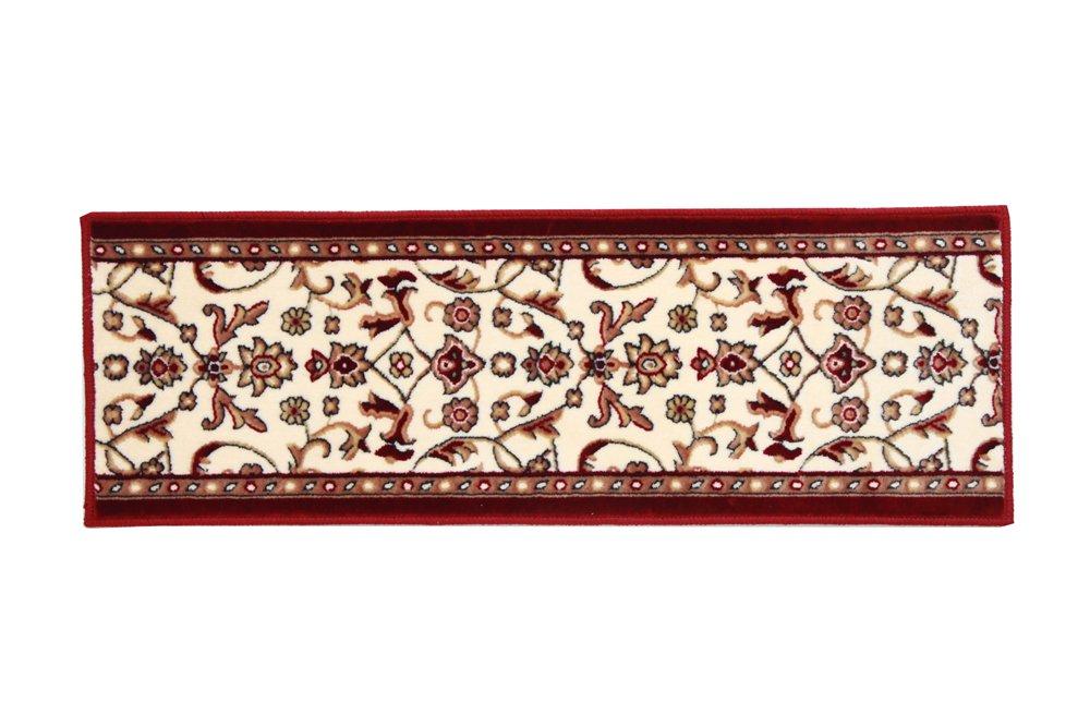 IKEHIKO Mendel Wine Entrance Mat, Dynasty Pattern, Approx. 30 X 110 Cm, Step Stile, Washable, #2028020