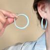 Portable Sturdy Alloy Round Earrings Jewelry Accessory for Fashionable Women Ladies Versatile for Various Occasions