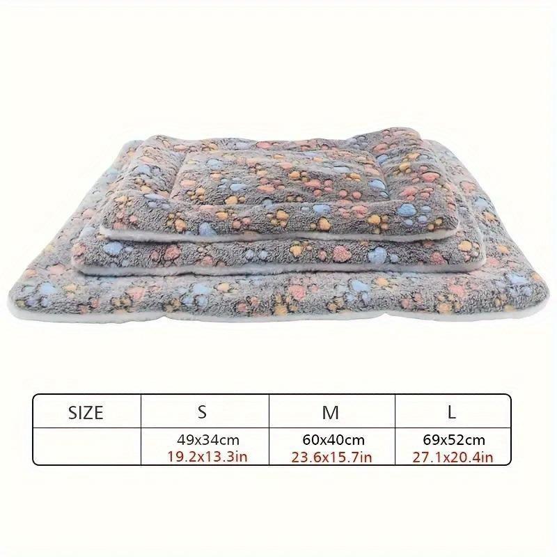 Cozy Dog Bed with Heart Pattern, Warm Plush Pet Mat for Small Medium Breeds, Soft Non-Electric Winter Cushion for Cats and Dogs