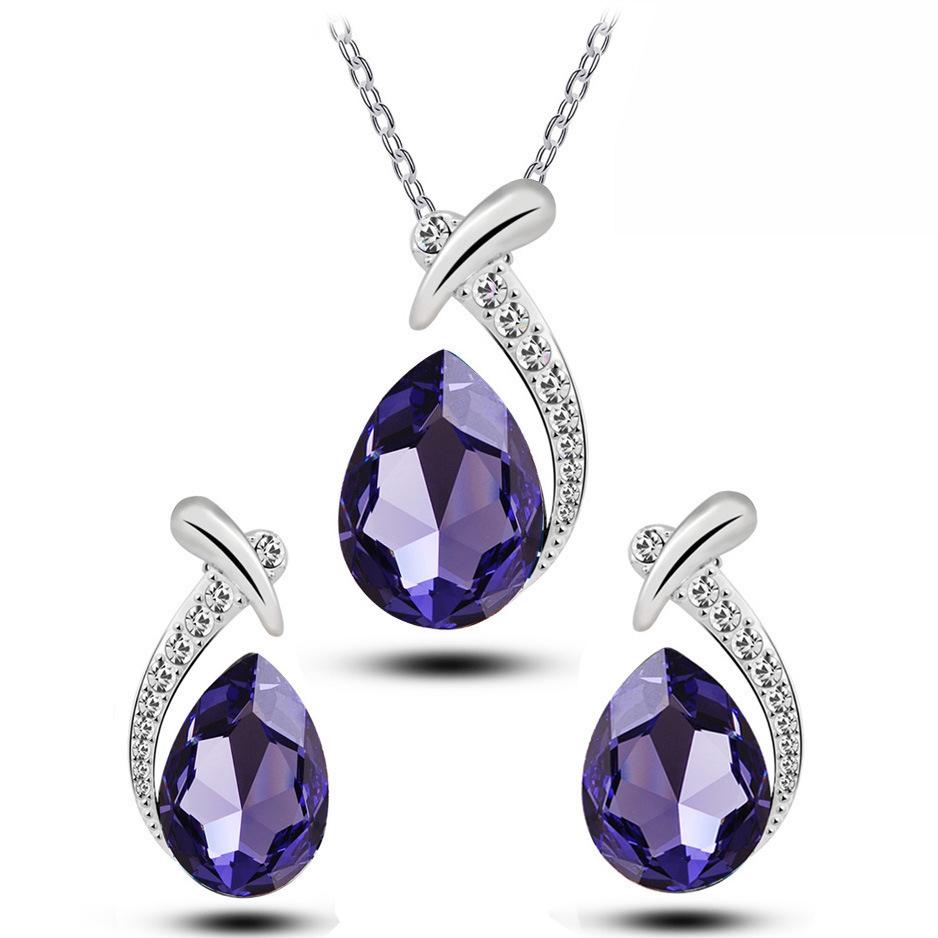 Women‘s Rhinestone Collarbone Chain, Elegant Crystal Mermaid-Themed Jewelry Set with Earrings