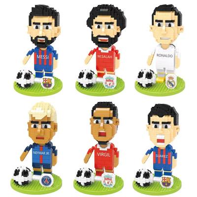 (M.SALAH, 451 stuks) Voetbal Speler Ster Mini Diamant Bouwsteen Diy Baksteen Kind Cadeau Speelgoed