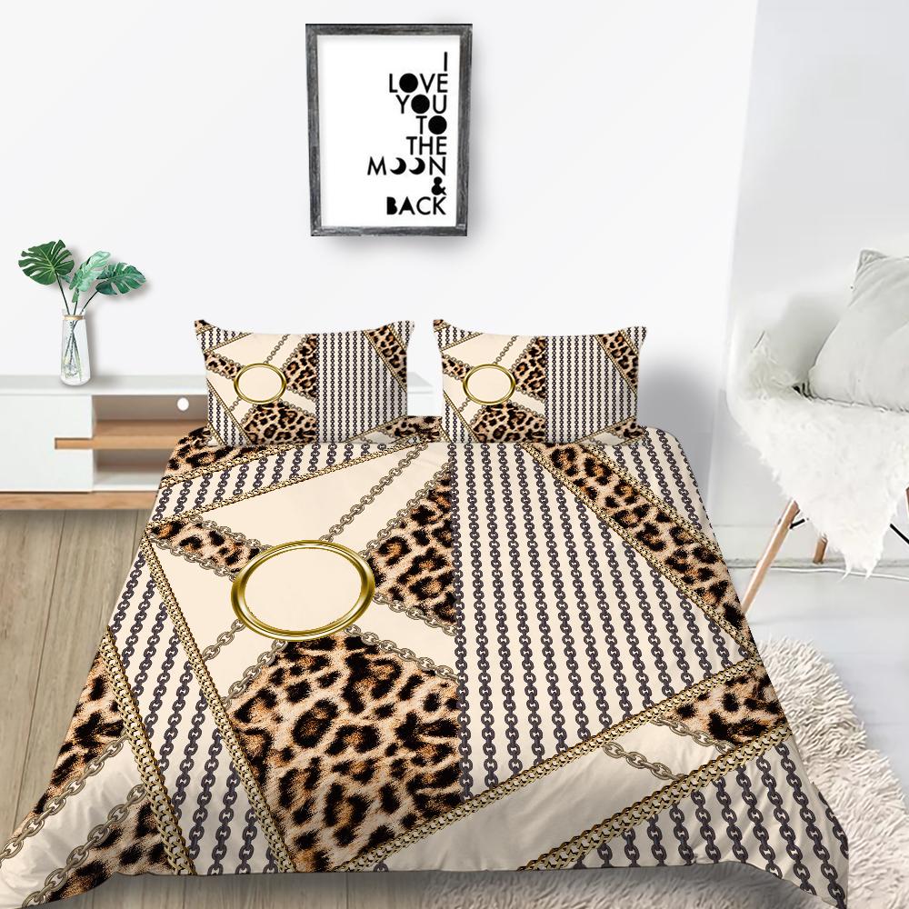 Klasické luxusní povlečení Luxusní potisk na přikrývku povlak na polštář 2 nebo 3 v plné velikosti dvojitá tkanina z mikrovlákna měkký omyvatelný zip domácí dekorace