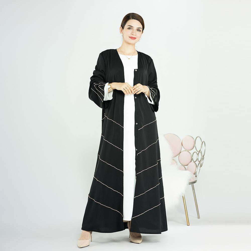 Loriya LR540 Beaded Dress - Spring/Summer Party Solid Color Robe