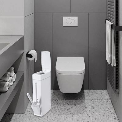 Narrow Trash Can Toilet Brush with Garbage Bag Bathroom Plastic Waste Bin Dustbin Kitchen Garbage Bucket Trash Bin