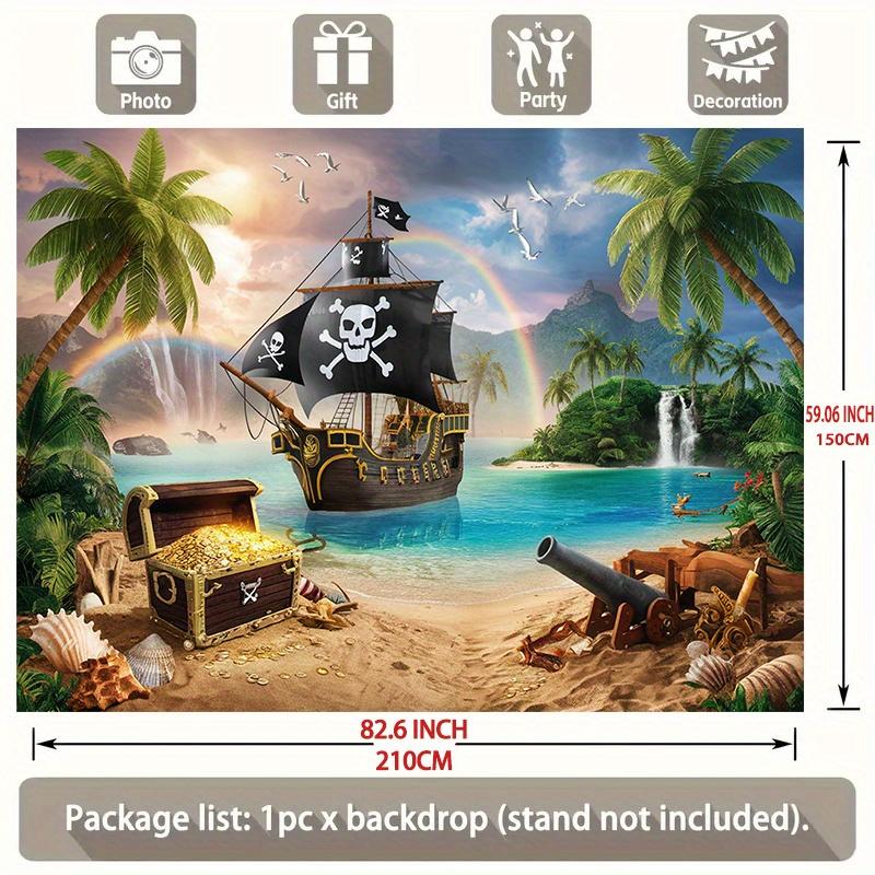 Party Banner 1 Piece, Pirate-style Background Decoration Backdrop Photo Props, Polyester Fiber Banner Decorations
