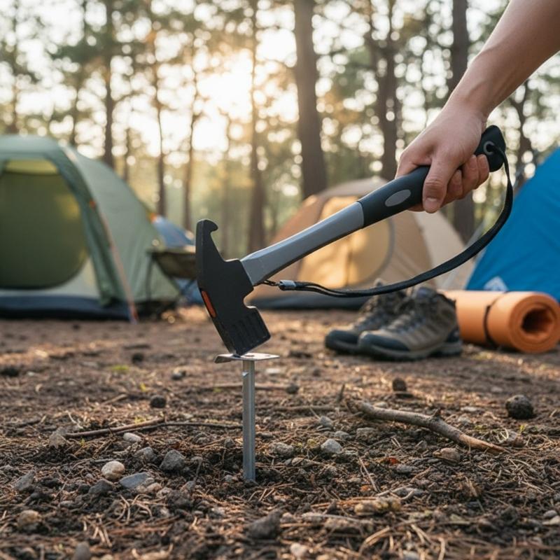 Heavy Duty Camping Hammer Carbon Steel Claw Hammer for Outdoor Tent Ergonomic Grip Camping Hammer Outdoor