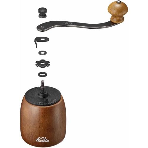 Kalita KH-9 Brown Coffee Mill with Adjustable Coarseness, Hand Grinder, and Durable Cast Iron Cutter. Compact and Portable, This Hand-operated Coffee