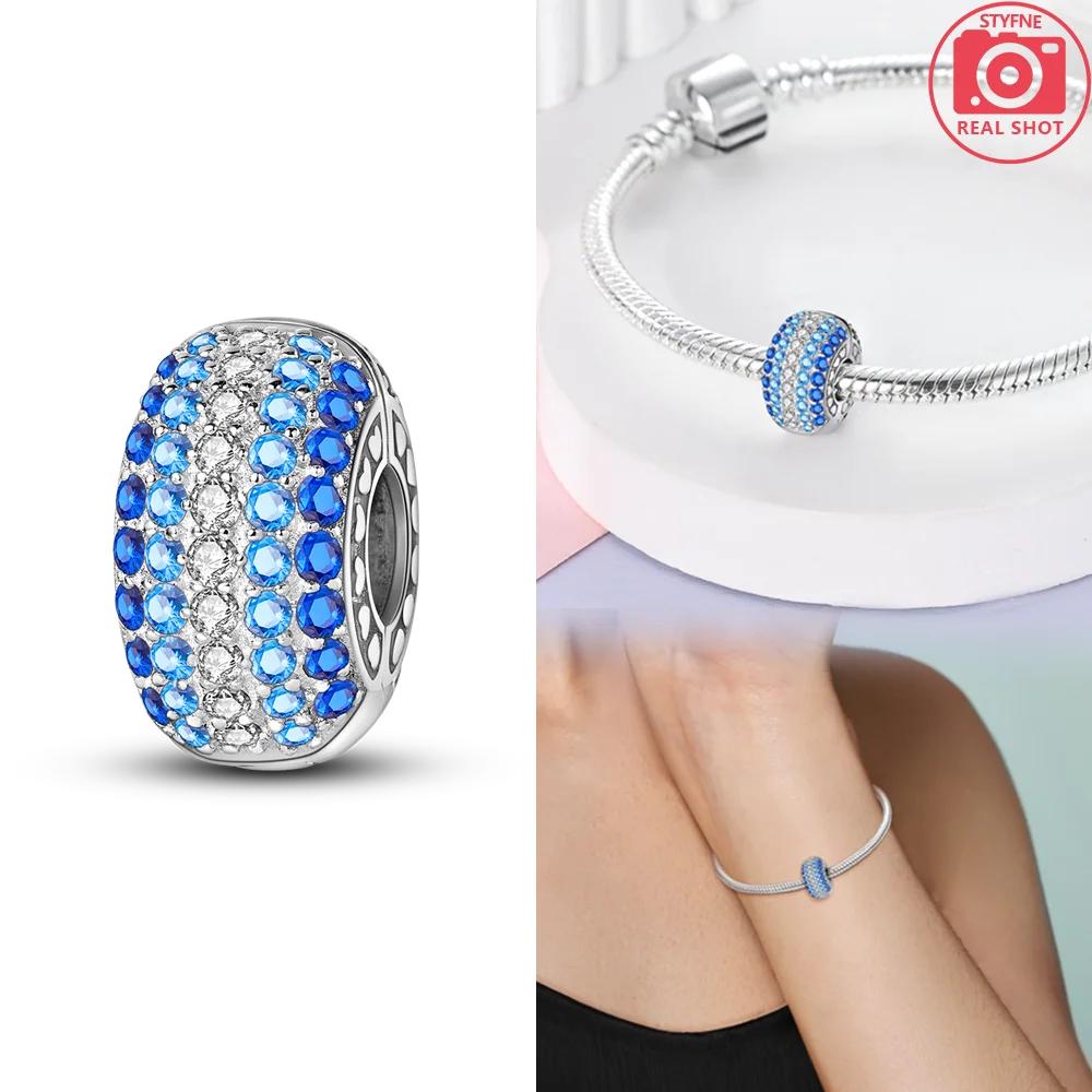 Elegant Exquisite Genuine Copper Charm Daisy Zircon Bead Stopper Safety Chain Fits Bangle Bracelets Jewellery Clip Gifts Women