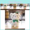 Adorable Ours Cerise en Peluche Animal en Peluche Blanc Doux Porte-clés Charme Mignon pour Sac