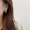 Minimalist Nice Twist Ring Earrings Wind Stud Earrings Gold Plated Stainless Steel Earrings Do Not Fade