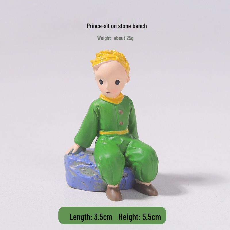 Prince Cute Handmade Fox Mengli Doll Resin Ornament - Birthday Cake or Desktop Decoration