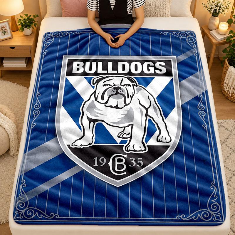Flannel BlanketCanterbury-Bankstown Bulldogs Warm Soft Throw Blanket for Indoor Sofa Bed Living Room Use