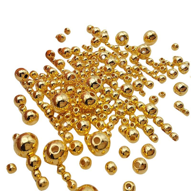 High-Gloss Imitation Gold/Silver Pearl Beads for DIY Jewelry