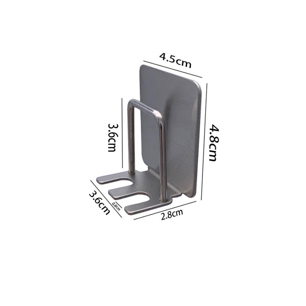Stainless Steel Toothbrush Holder Wall Mounted Adhesive Toothbrush Cup Holder Space Saving Home Organizer