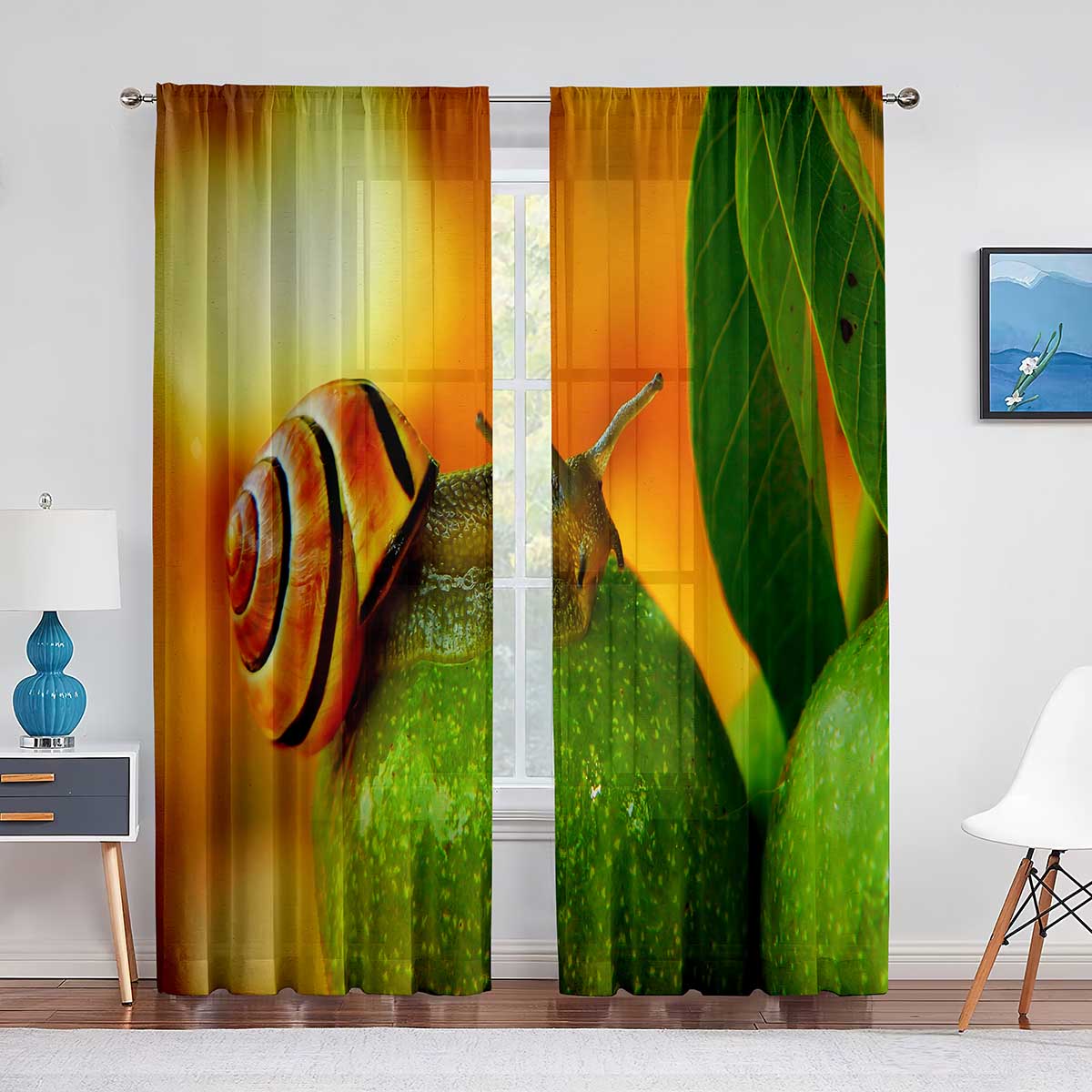 Прозрачная вуаль с милыми улитками и красными грибами — фото 14