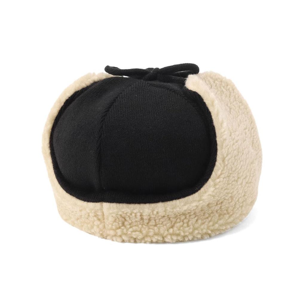 New Era Trapper Knit Hat Flight Cap Knit Trapper 14509782 NER35K5309 Black FREE Plain ONSPOTZ Exclusive Hat Unisex Cool Hair Arrangement Travel Cold