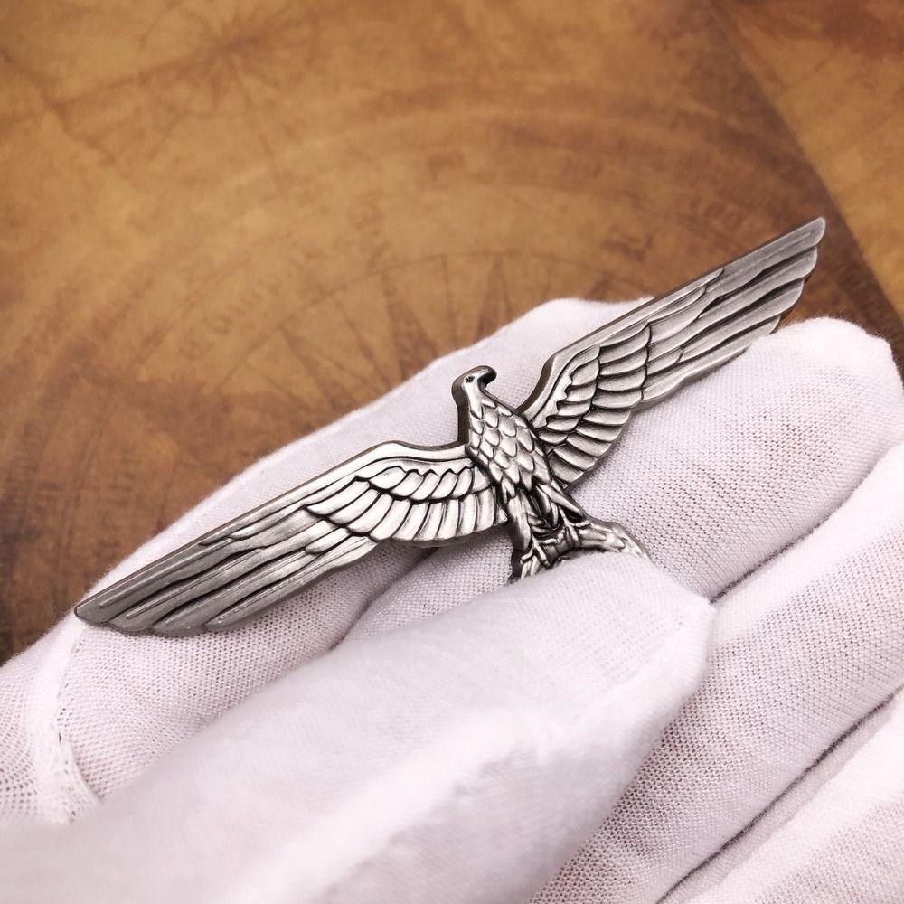3D reliéfní brož s retro orlími křídly, přenosný německý orel, kovový odznak, univerzální