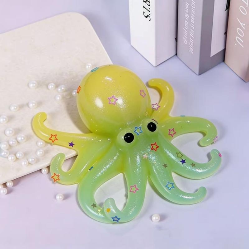 Transparent Octopus Squeeze Toy Soft Squeeze Stress Relief Fidget Toy Soft Mochi Toys Cute Ocean Animal Decor For Kids Gift