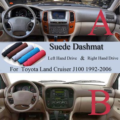 Für Toyota Land Cruiser J100 1998-2006 LandCruiser 100 Wildleder Armaturenbrettabdeckung Armaturenbrettmatte Abdeckung Armaturenbrettpolster Teppich Auto Styling Zubehör
