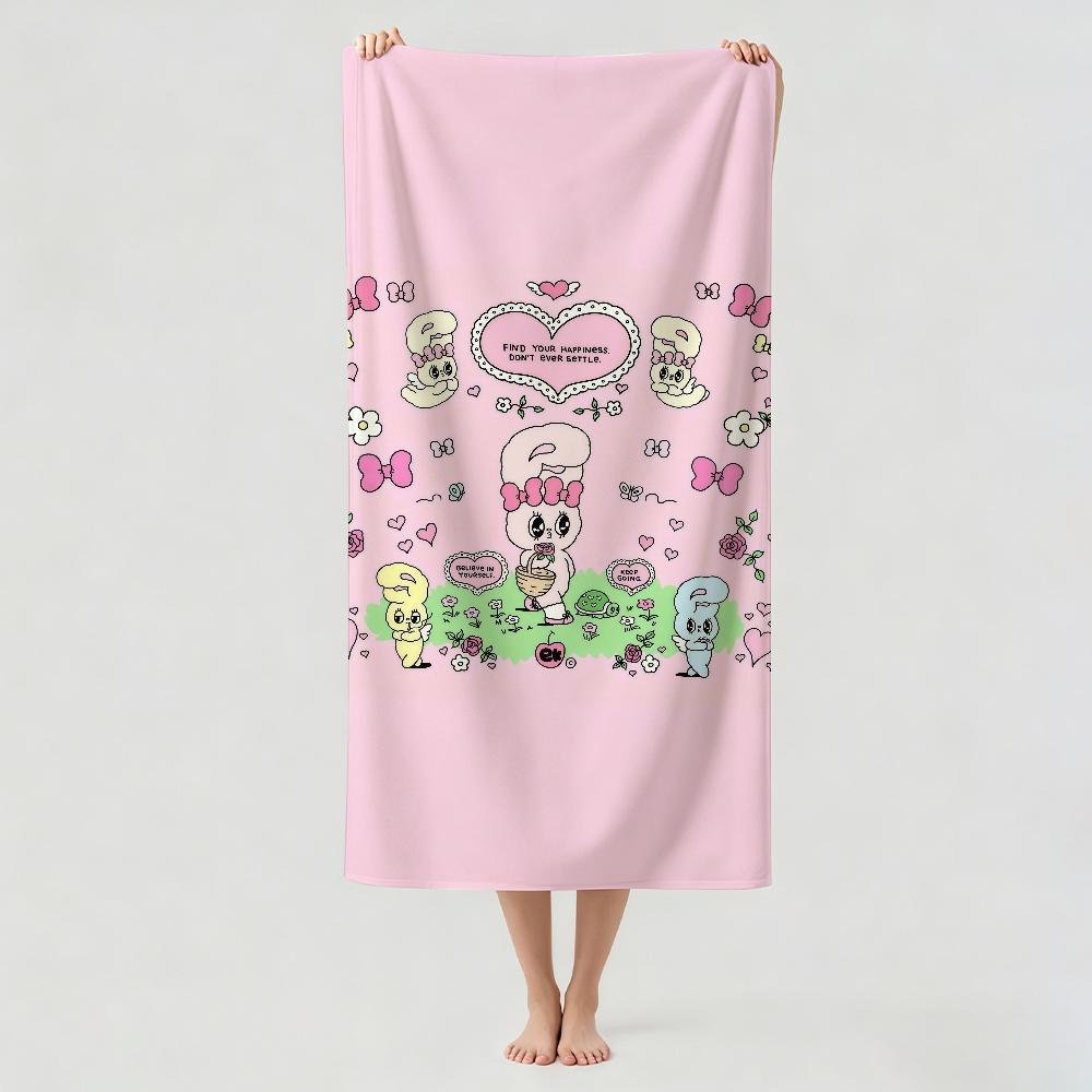 Cartoon Esther-S Bunny Towel Drying Bath Towel Applicable To Light Swimming Camping Yoga Beach Out