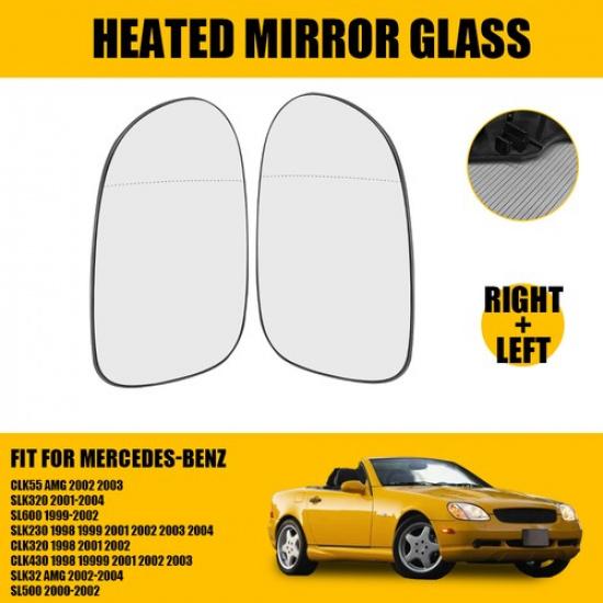 Left Right Mirror Glass Power Heated For Mercedes-Benz SLK230 CLK55 SLK320 SL600