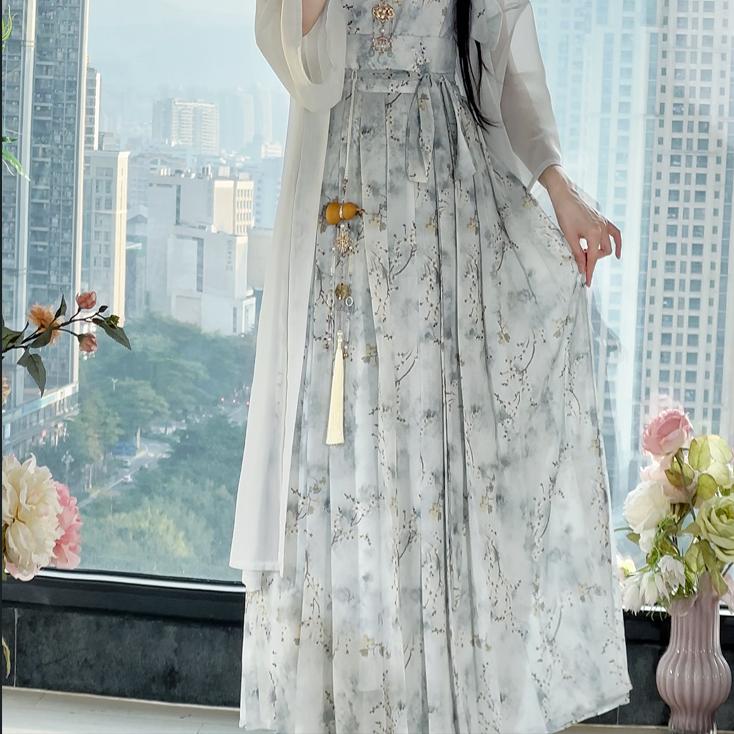 Stile cinese della dinastia Song Hanfu, abiti da donna quotidiani primaverili ed estivi