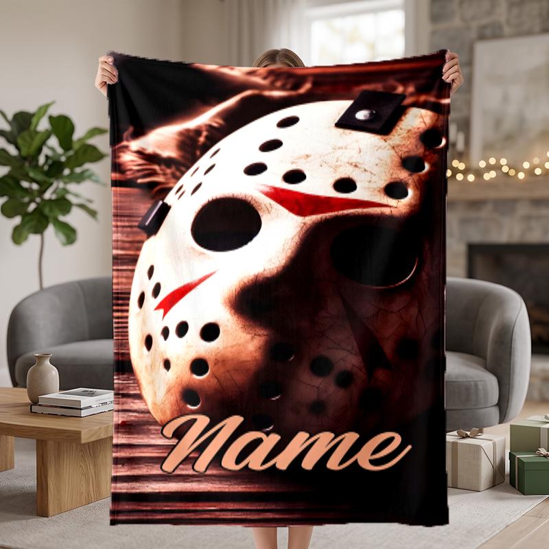 Friday the 13th Custom Flannel Blankets Soft Warm Cozy Throws for Home Decor Holiday Gifts