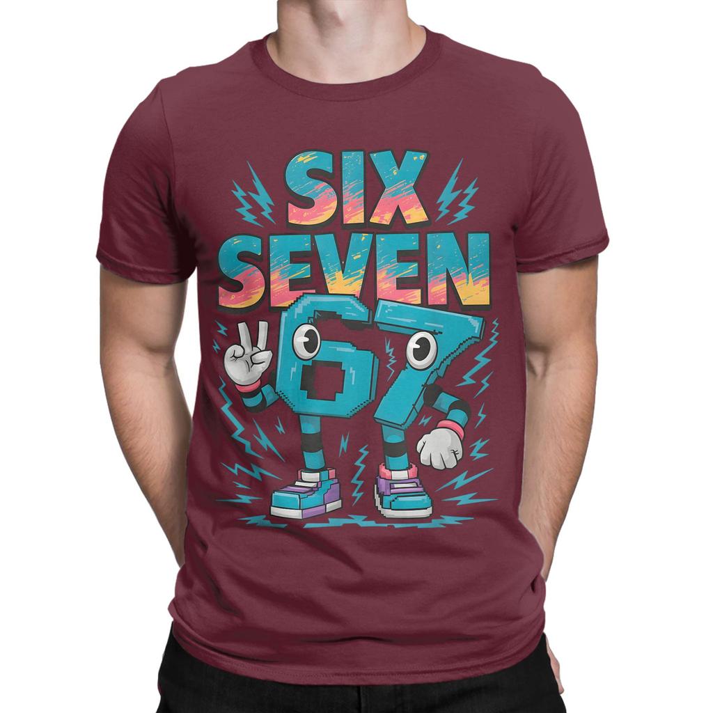 Streetwear T Shirt Beach Meme 67 Six Seven 6 7 Italian Brainrot  T-Shirts  Cotton Tee Shirt for Men Y2K Cheap Short Sleeve Tees