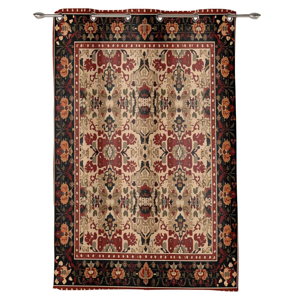 Indian Bohemia Flower Curtains for Bedroom Living Room Window Curtain Treatments Blinds Kitchen Home Decor Drapes