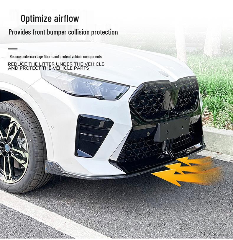 Compatible with 2023+ BMW X2 U10 M Sport MP Front Bumper Lip Splitter Trim Modification.