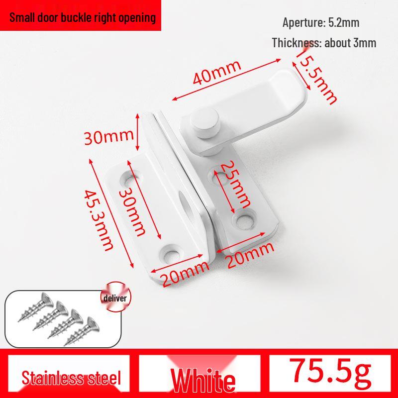 90° Anti-Theft Bathroom Sliding Door Latch Clasp with Old-Fashioned Hinge Bolt