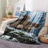 1PC Snow animals Print FlAannel Blanket, High quality Comfortable for All Seasons, Home Decor, Warmth and Comfort