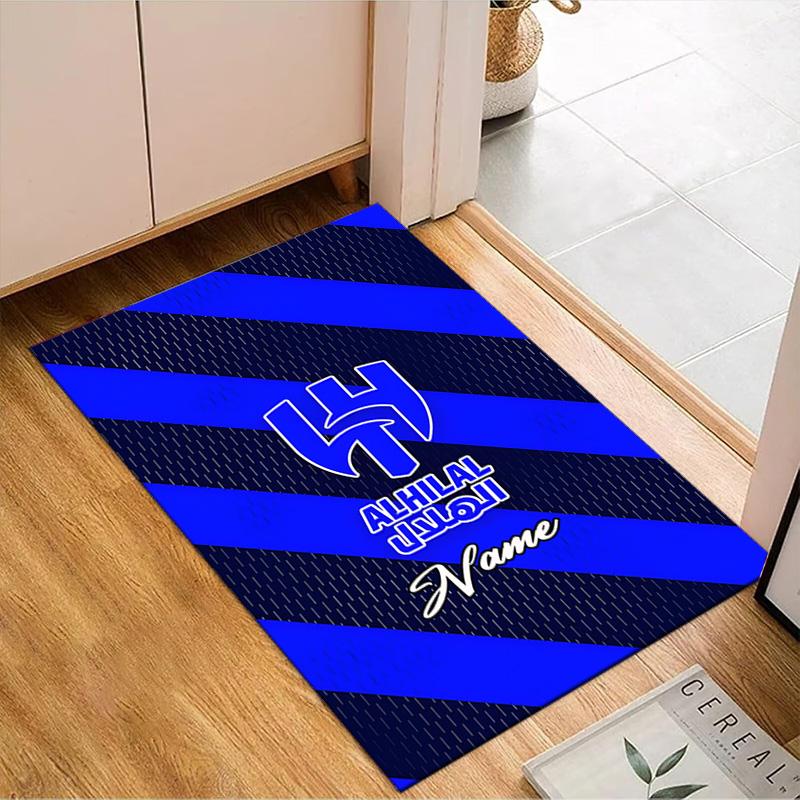 Custom Name Al FC Crest Rug for Living Room, Game Rooms, Office, Bedroom, Floor Mat Playful Design, fan gifts Christmas decor