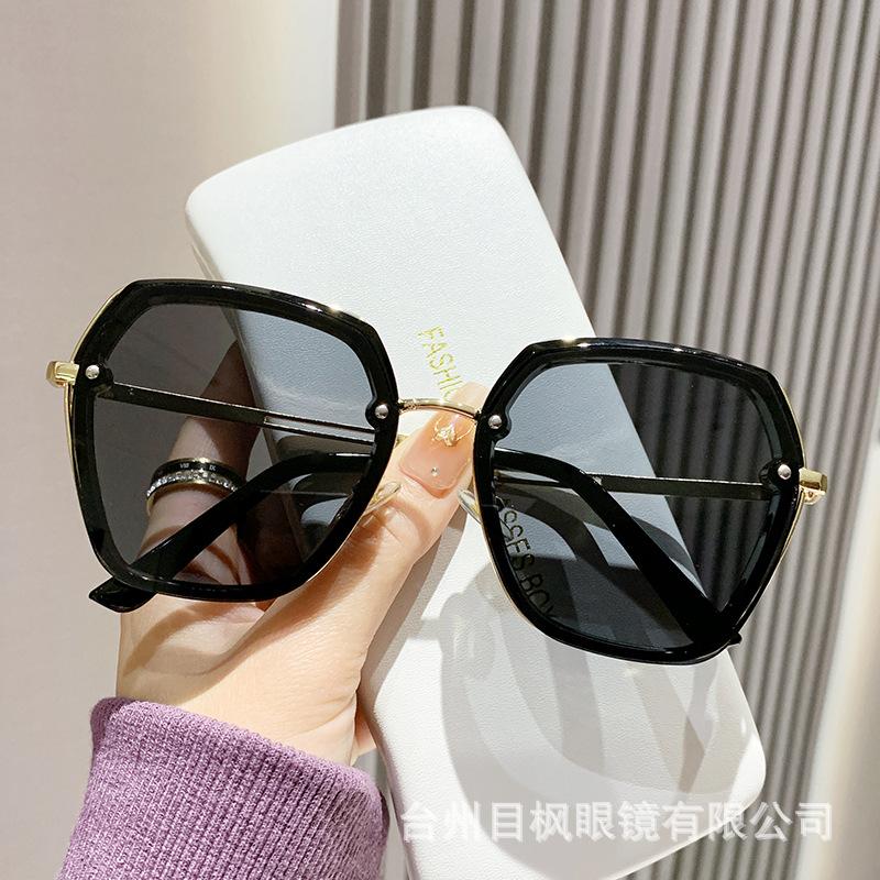 

New sunglasses sunglasses women s polygonal fashion sunshades high-quality metal nose pads metal nose pads