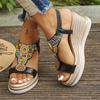 Fashion Bohemian Style Chunky Platform Sandals Women 2025 String Bead Wedges Sandles Woman Plus Size Slip On Gladiator Sandals Female