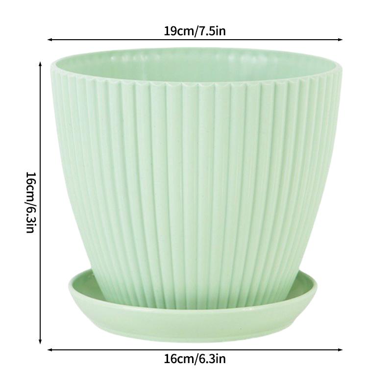 Plastic Flowerpot Indoor Outdoor Planter Flower Pots for Plants with Tray Home Decoration Potted Plant Holder Gardening Supplies