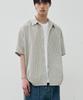 ALYSS Seersucker Solid Check Half Shirt [Ivory]